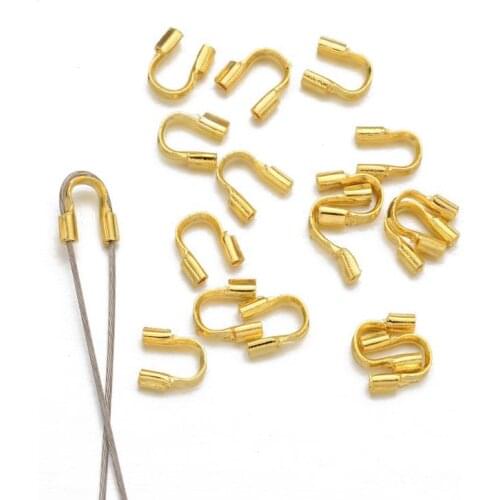 100Pcs Silver Gold Wire Thread Guardian and Protectors U Shape Jewelry Findings
