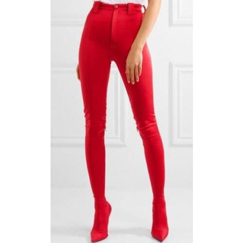 Sestito Latest Ladies Strech Fabric Waist Long Trousers Boots Woman Slim Elasticity Boots Female High Heels Over-the-knee Boots