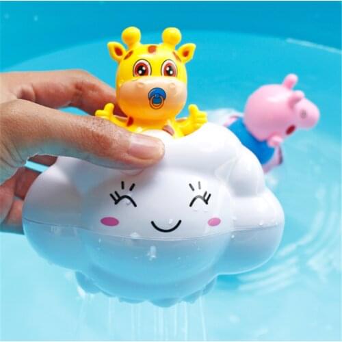 New Cartoon Classic Kid Educational Toys Baby Deer Piggy Bathroom Shower Beach Play Bathroom Play Water Bath Toys Rain Clouds