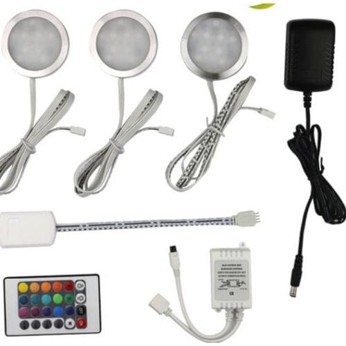 2/3/4pcs LED Under Cabinet Light RGBW 9LEDs Remote Control Dimmable Kitchen Lights Wardrobe Bar Lamp Night Lamps Home Decoration
