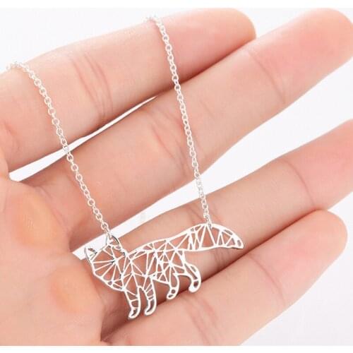 2020 fox necklace womens cute Wolf pendants stainless steel animal gold chain on the neck necklace fashion women jewelry