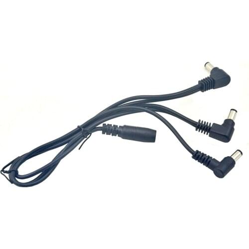 3-Way Right Angle Shape Power Supply Daisy Chain Effect Pedal Extender Cable For Guitar Pedal Supply