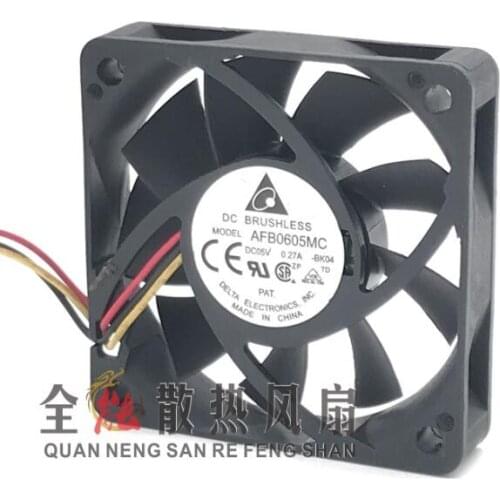 Delta Electronics AFB0605MC DC 5V 0.27A 60x60x15mm 3-wire Server Cooler Fan