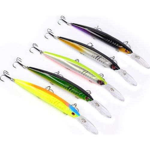 5PCS Fishing Fish Bass Topwater Popper Minnow lure hook baits 15cm/12g