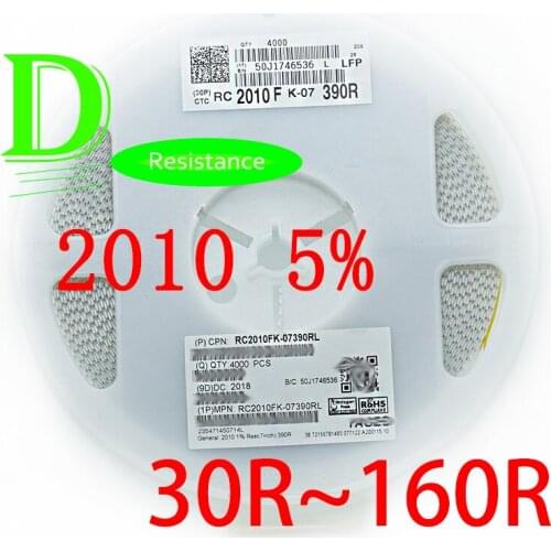 50PCS SMD Resistor 2010 5% RC2010JK-07 Series 30R 33R 36R 39R 43R 47R 51R 56R 62R 68R 75R 82R 91R 100R 110R 120R 130R 150R 160R