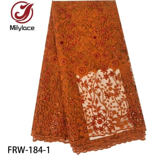 African Embroidery Fabric Lace 2020 High Quality Lace Nigerian Tulle Lace Fabric Bride French Net Lace Fabric 5 Yards FRW-184