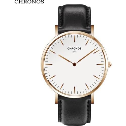 CHRONOS Men Women Couple Watches Simple Thin Casual Quartz Nylon Watch White Analog Dial Relojes Mujer Montre Femme Horloge