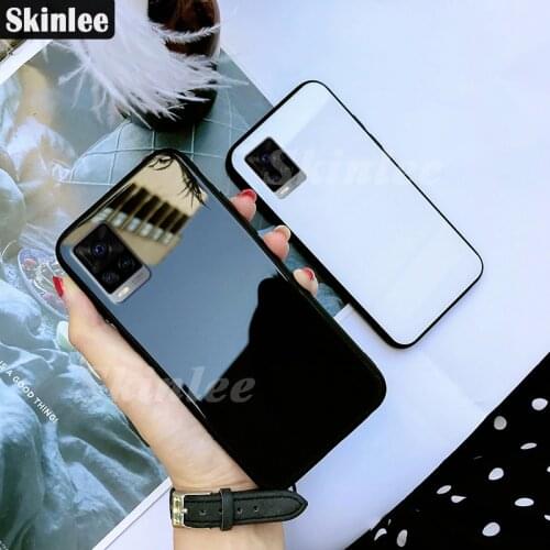 Skinlee Case For vivo V21 Tempered Glass With Soft TPU Frame Shockproof Phone Cover For VIVO V21E Case