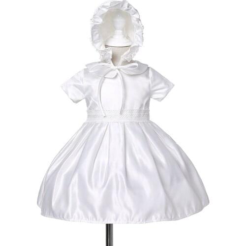 Baby Girls Off White Christening Gown Bebe Sleeveless Ruffles Lace Baptism Dress+Cap Birthday Princess Vestido for Toddler Girls