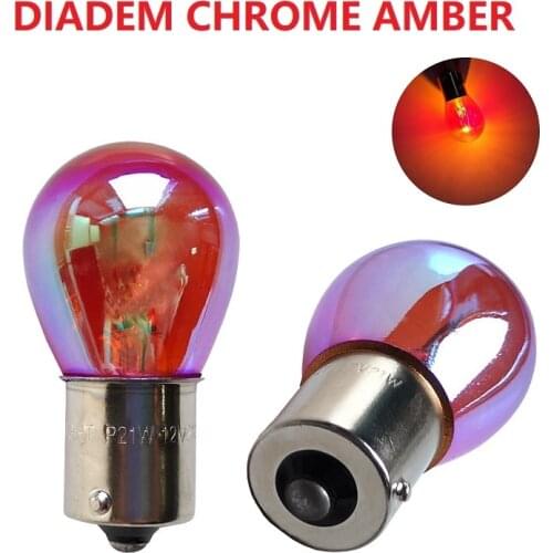 2PCS PY21W S25 1156 1157 BAU15S W21/5W W21W 12V21W Diadem Chrome Amber Red Yellow Car Tail Halogen lamp Stop Light Indicator