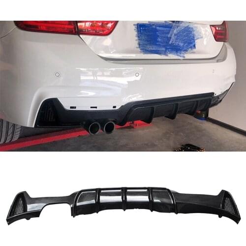 Loyalty for 2014-2019 BMW 4 Series F32 Rear Diffuser Lip Splitter Spoiler Water Transfer Printing PP+ABS Plastic Car Accessories