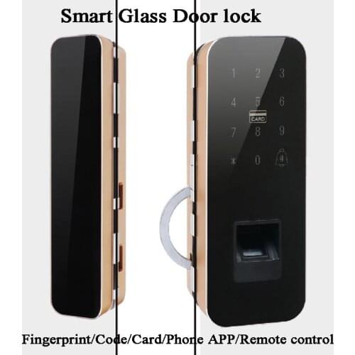 Smart Sliding Gate Lock Glass door Biometric Fingerprint lock Code Card Remote Control Doorbell Office/Store swing gate lock