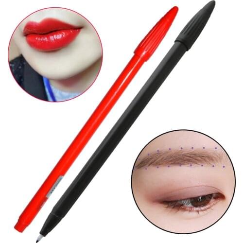 Surgical Skin Marker for Eyebrow Skin Marker Pen Tattoo Skin Marker Tool 3 Color Red Black Brown