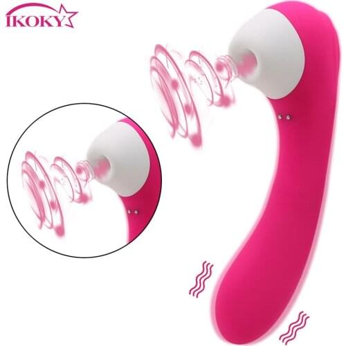 IKOKY Tongue Sucking Vibrator G Spot Massage Dildo Vibrators Clitoris Vagina Stimulator Nipple Sucker Sex Toy for Women Oral Sex