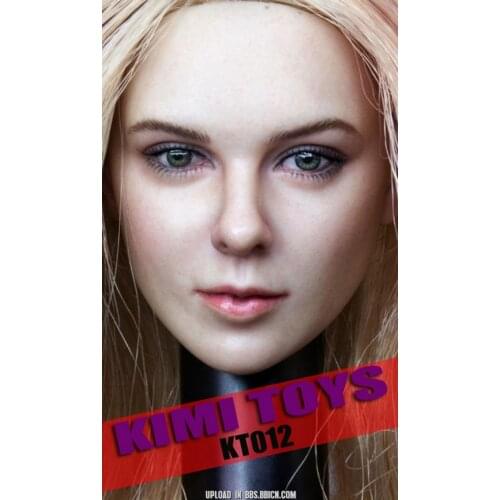 KIMI TOYS KT012 European American Female Head Sculpt Woman Head Model With Golden Hair Fit For 12" Figure Body