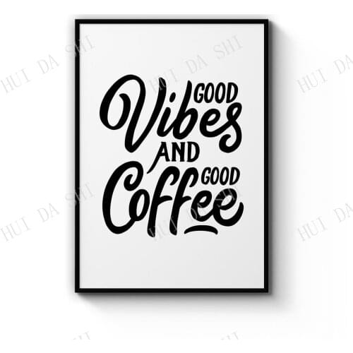 Coffee Quote Minimal Kitchen Cafe Style Wall Art Print Poster or Canvas Artwork