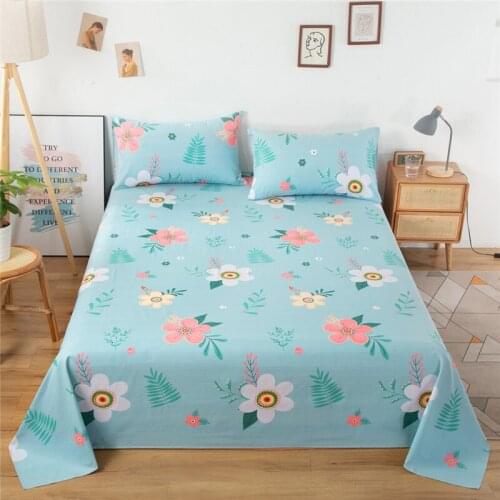 3 Pcs Floral 100%cotton Bed Linen Set Elastic Printing Washable Bedspreads Household Anti-ash Protectors For Double Queen Bed