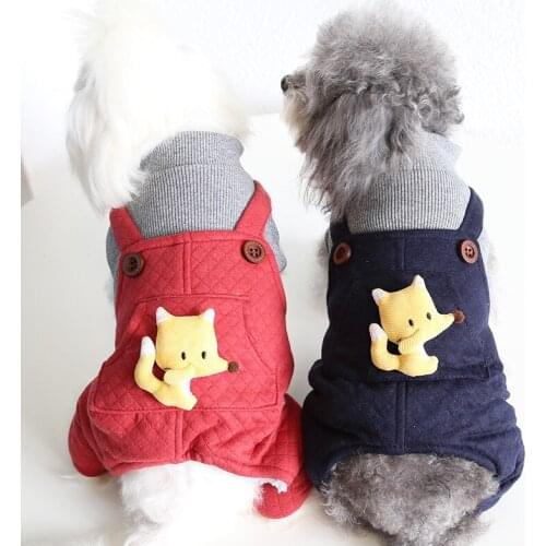 Small Dog Costume Jumpsuit Winter Pet Coat Outfit Yorkshire Pomeranian Shih Tzu Maltese Bichon Clothing Dog Clothes Garment XS