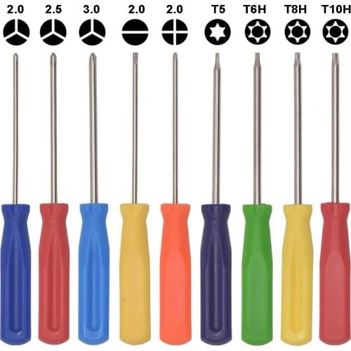 Colorful Tri Wing 2.5Y 2.0 2.5 3.0 Y Key Repair Tool Phillips PH00 Slotted Torx T5 T6 T8 T6H T8H T10H With Hole Screwdriver