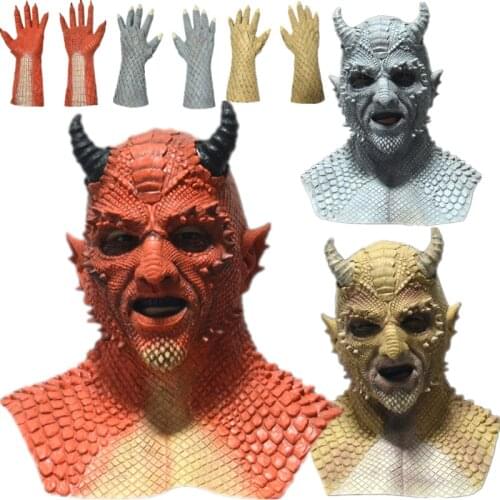 Belial The Demon Mask Devil Latex Cosplay Costume Props Masks Gloves