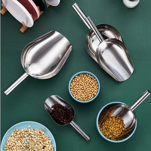 8/9/10Inch Food Scoops Stainless Steel Candy Bar Buffet Commercial Shovel Tablespoon Sugar Scoop Kitchen Gadgets Accessories