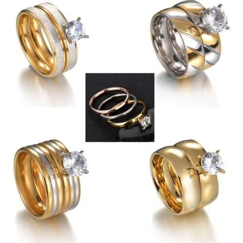 MMS Fashion Double Rings Set Ring For Women Detachable Rings for Ladies Lover Party Wedding Rhinestone Rings Clear Crystal Rings