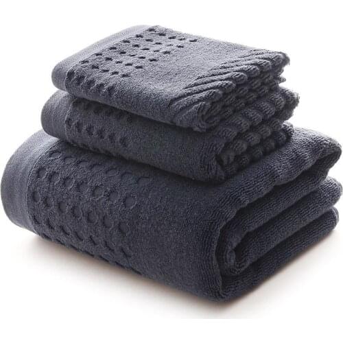 Super Absorbent Men Towel Set 100% Cotton Large Bath Towel and Small Face Hand Towel for Adults Soft Towels Bathroom