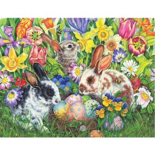 Easter gift 5d cross stitch diamond embroidery Eggs rabbit Diamond Painting Mosaic Diamond Painting Full Square round Drill