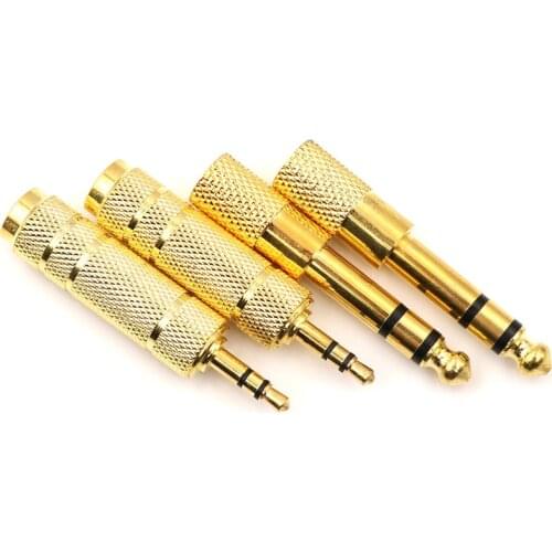 3.5mm Male to 6.5 mm Female Adapter 3.5 plug to 6.5 Jack Stereo Audio Adaptor For Microphone Headphone AUX Cable Convertor Gold
