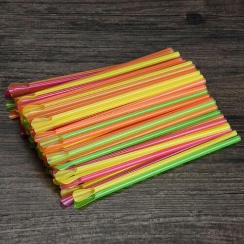 New Fast Delivery 100Pcs Jumbo Spoon Straws Drinking straw Bar Pub Slush Puppies Straw Useful for home