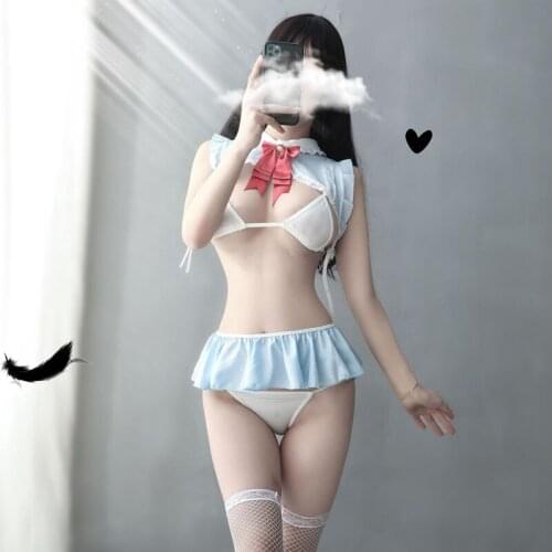 Sexy Kawaii Bunny Girl Erotic Lingerie Japanese Anime Cute Rabbit Cosplay Outfit Women Mini Skirt Ear Top Bikini Princess Set
