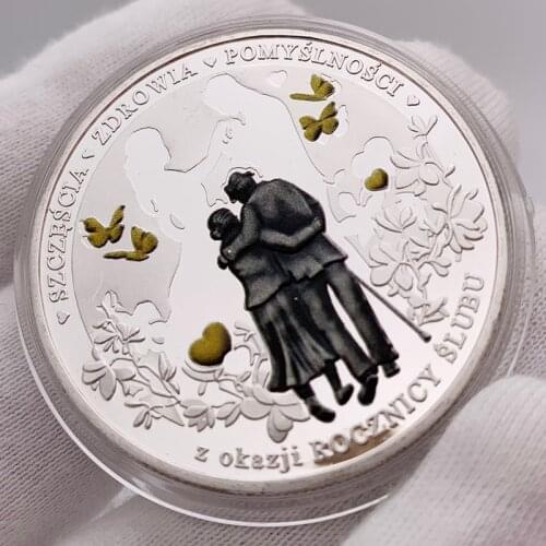 Forever Love Silver Commemorative Coin Romantic Lucky Wedding Anniversary Collection Valentines Day Gifts