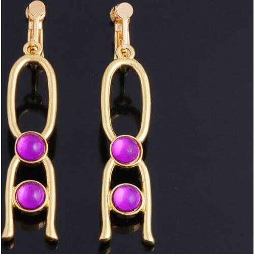 RJ Fate Grand Order Earrings Ear Clips Women Popular Games FGO Cosplay Props Purple Crystal Pendant Jewelry Christmas Gifts