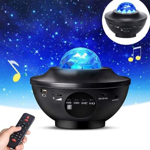 Led Rotating Usb Starry Sky Sound Control Music Bluetooth Water Pattern Stage Laser Starry Sky Light Night Light Smooth