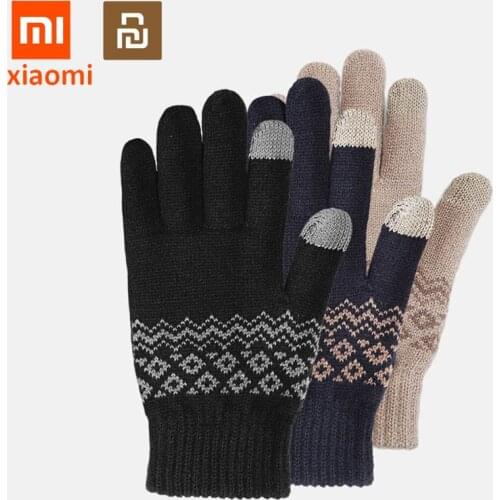 New xiaomi touch screen warm velvet gloves plus velvet can keep finger touch screen winter gloves couple models smart home