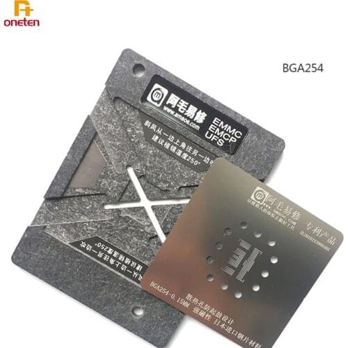 Amao BGA Reballing Stencil For Nand EMMC EMCP BGA 153 162 169 186 221 254 Universal Platform Plant Tin Net Hard Disk IC Repair