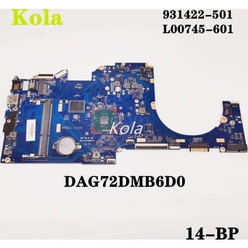 High quality For 14-BP Laptop motherboard 931422-501 L00745-601 DAG72DMB6D0 With CPU Original motherboard 100% fully tested