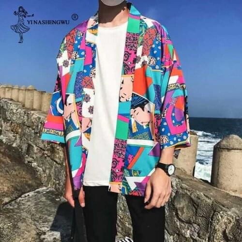 Japanese Shirt Cardigan Yukata Female Kimono Cosplay Cardigan Shirt Harajuku Style Kimonos Women Blouse Top Japanese Loose Robes
