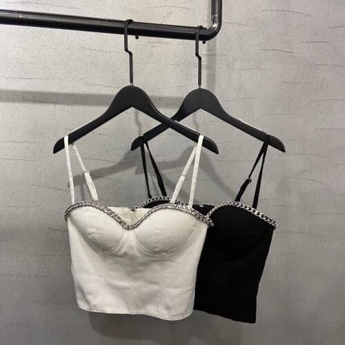 Sexy 2021 Summer Women Strapless Chains Vest Femel Fashion Camis Tops 2 Color Ddxgz2 2.23