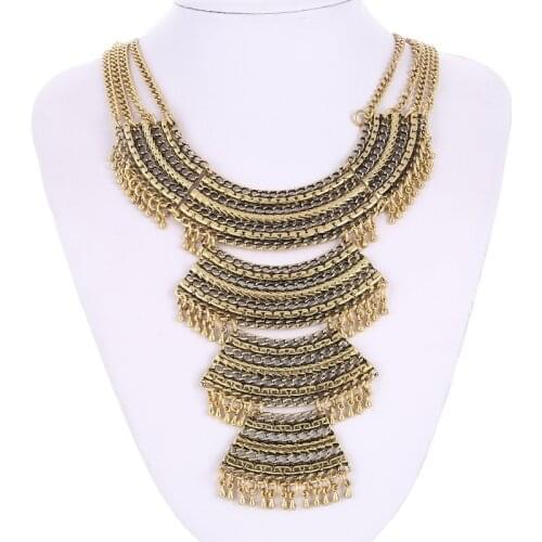 LOVBEAFAS Fashion Collares Statement Maxi Necklace Multi Layer Fine Jewelry Women Kolye Vintage Gypsy Ethnic Necklace