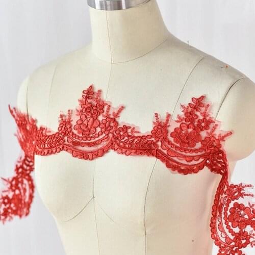 1Yard Bone Line Lace Trim Accessories Wedding Dress Handwork DIY Fabric Lace Applique