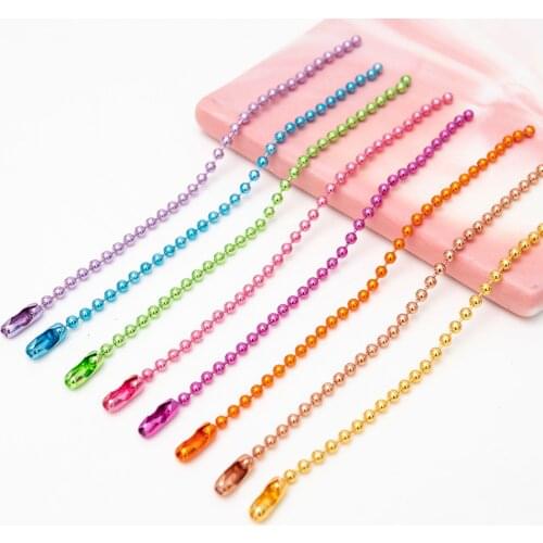 20pcs/lot 11cm Colorful Ball Bead Chains Fits KeyRing/Key Chain/Dolls/Label Hand Tag Connector