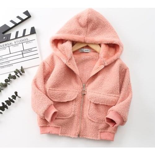 2021 New Winter Baby Clothes Long Sleeve Coral Fleece Hoodie Jacket For girls Warm Coats Boys Fashion Clothes Outfits 3-8 Years
