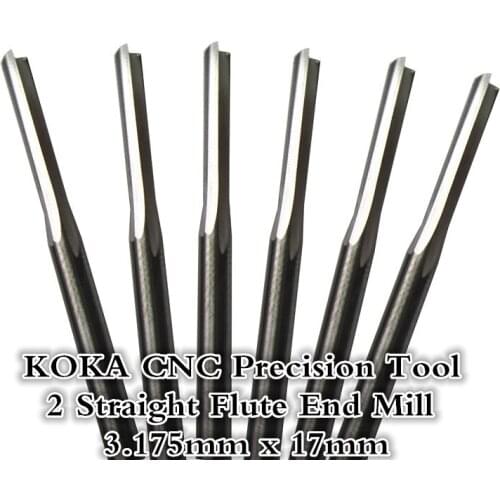 3.175mm*17mm,Freeshipping,CNC wood tool,carbide End Mill,woodworking insert router bit,2 straight flute end mill,MDF,PVC,Acrylic