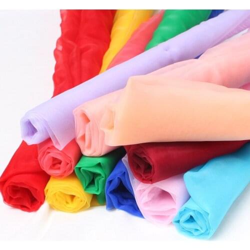 3Meters/lot 150cm wide Colorful organza lace fabric wedding dress skirt net gauze transparent tutu gauze veil fabric AC97