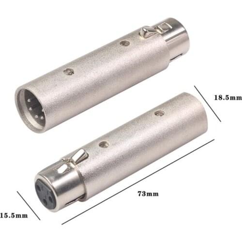 3 Pin XLR Female To 5 Pin XLR Male Connector DMX Converter Adapter For MIC Camcorder DMX Signal Light
