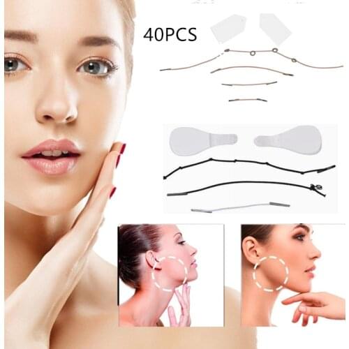 40 Pcs/Set Invisible Women Makeup V Face Shape Stickers Slimming Tools Lines Neck Chin V Shaper V-Line Lifting Tapes
