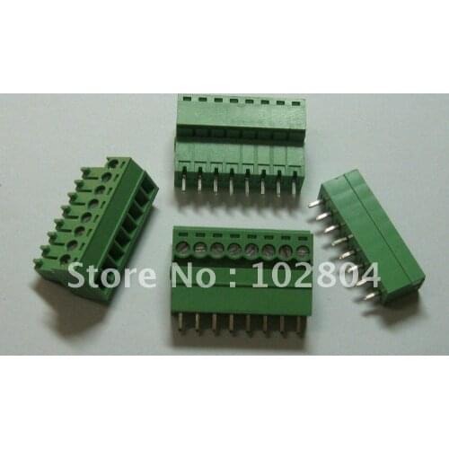 60 pcs Screw Terminal Block Connector Pitch 3.5mm 8 pin/way Green Color Pluggable Type