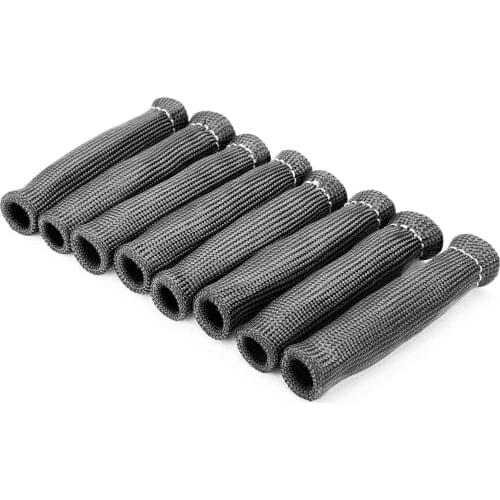 8pcs/set 2500 Degree Spark Plug Wire Boot Protector Sleeve Heat Shield Cover Black For Mopar Chrysler Dodge Plymouth