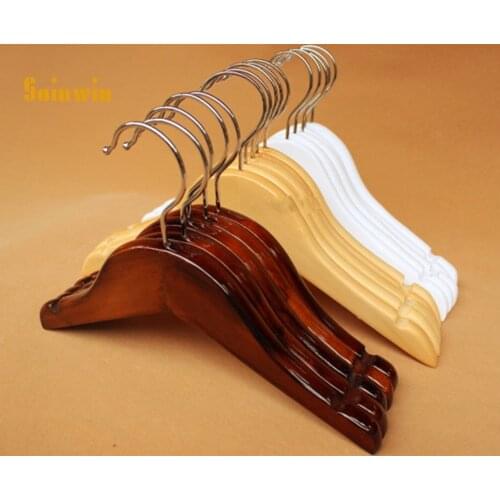 Sainwin 10pcs/lot 26cm Baby Wood Hanger Children Wooden Hangers For Clothes Pegs Kids Mini Hanger